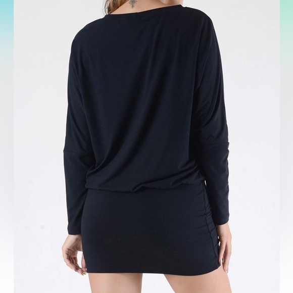 NWT Medium Yelete Women's Sexy Long Sleeve Round Neck Bodycon Skirt Mini Dress - Picture 4 of 13